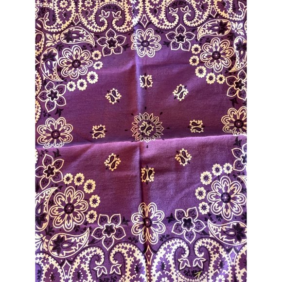 Vtg Purple Bandana Crafted with Pride Made in USA Cotton RN15187 - Picture 4 of 4